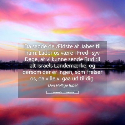 Picture 05 - 1 Samuel 11:3 DA1871 - Da sagde de Ældste af Jabes til ham: Lader os - Bible Verse Picture