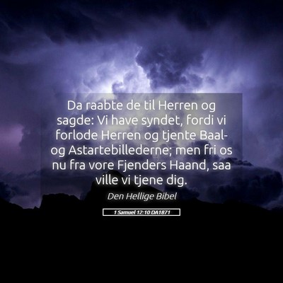 Picture 05 - 1 Samuel 12:10 DA1871 - Da raabte de til Herren og sagde: Vi have syndet, - Bible Verse Picture