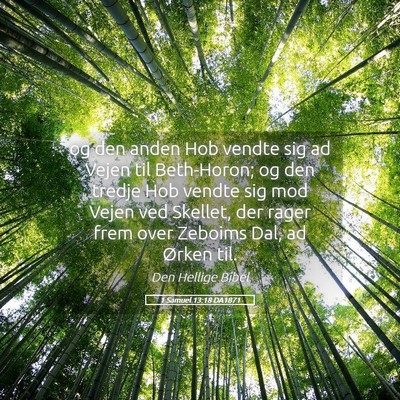 Picture 05 - 1 Samuel 13:18 DA1871 - og den anden Hob vendte sig ad Vejen til - Bible Verse Picture