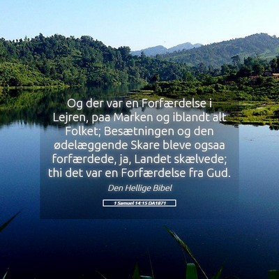 Picture 05 - 1 Samuel 14:15 DA1871 - Og der var en Forfærdelse i Lejren, paa Marken - Bible Verse Picture
