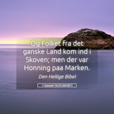 Picture 05 - 1 Samuel 14:25 DA1871 - Og Folket fra det ganske Land kom ind i Skoven; - Bible Verse Picture