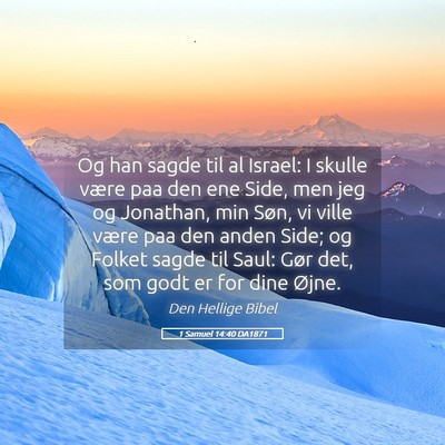 Picture 05 - 1 Samuel 14:40 DA1871 - Og han sagde til al Israel: I skulle være paa - Bible Verse Picture