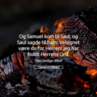 Picture 05 - 1 Samuel 15:13 DA1871 - Og Samuel kom til Saul, og Saul sagde til ham: - Bible Verse Picture