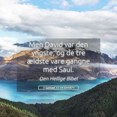 Picture 05 - 1 Samuel 17:14 DA1871 - Men David var den yngste, og de tre ældste vare - Bible Verse Picture