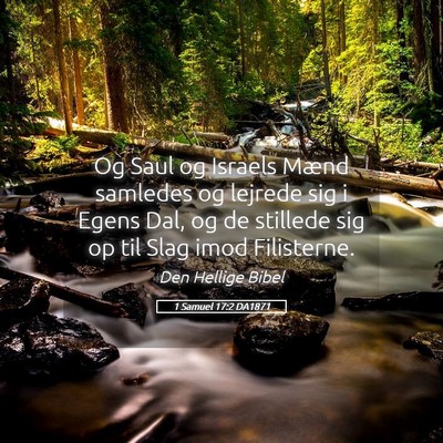 Picture 05 - 1 Samuel 17:2 DA1871 - Og Saul og Israels Mænd samledes og lejrede sig - Bible Verse Picture