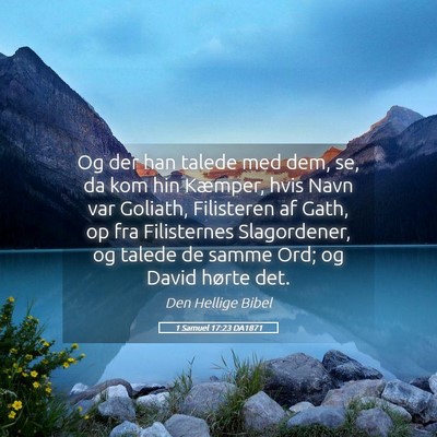 Picture 05 - 1 Samuel 17:23 DA1871 - Og der han talede med dem, se, da kom hin - Bible Verse Picture