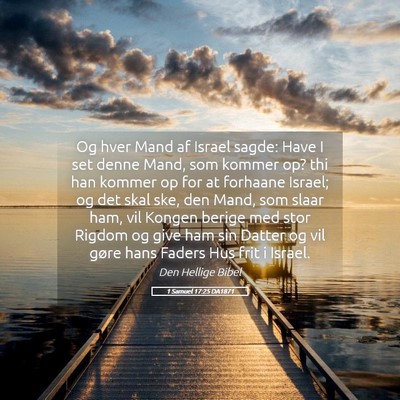Picture 05 - 1 Samuel 17:25 DA1871 - Og hver Mand af Israel sagde: Have I set denne - Bible Verse Picture
