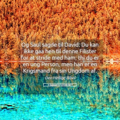 Picture 05 - 1 Samuel 17:33 DA1871 - Og Saul sagde til David: Du kan ikke gaa hen til - Bible Verse Picture
