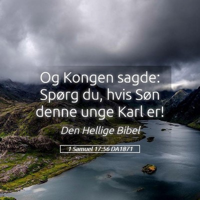 Picture 05 - 1 Samuel 17:56 DA1871 - Og Kongen sagde: Spørg du, hvis Søn denne unge - Bible Verse Picture