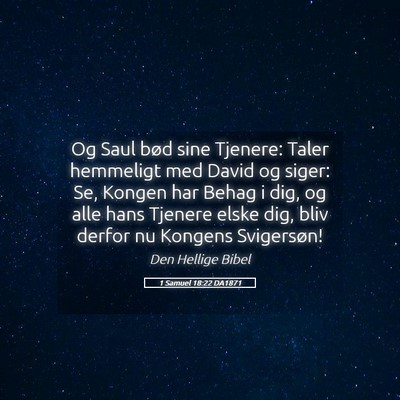 Picture 05 - 1 Samuel 18:22 DA1871 - Og Saul bød sine Tjenere: Taler hemmeligt med - Bible Verse Picture