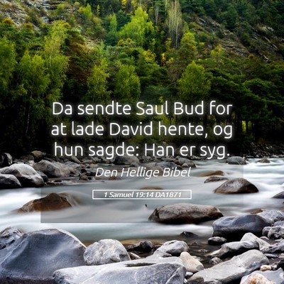 Picture 05 - 1 Samuel 19:14 DA1871 - Da sendte Saul Bud for at lade David hente, og - Bible Verse Picture