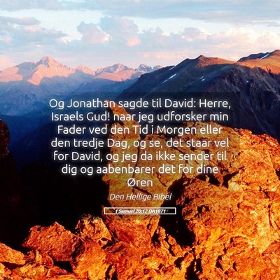 Picture 05 - 1 Samuel 20:12 DA1871 - Og Jonathan sagde til David: Herre, Israels Gud! - Bible Verse Picture