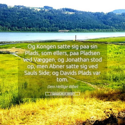 Picture 05 - 1 Samuel 20:25 DA1871 - Og Kongen satte sig paa sin Plads, som ellers, - Bible Verse Picture