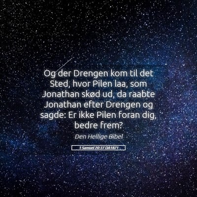 Picture 05 - 1 Samuel 20:37 DA1871 - Og der Drengen kom til det Sted, hvor Pilen laa, - Bible Verse Picture