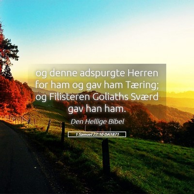 Picture 05 - 1 Samuel 22:10 DA1871 - og denne adspurgte Herren for ham og gav ham - Bible Verse Picture