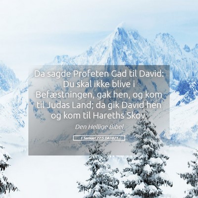 Picture 05 - 1 Samuel 22:5 DA1871 - Da sagde Profeten Gad til David: Du skal ikke - Bible Verse Picture