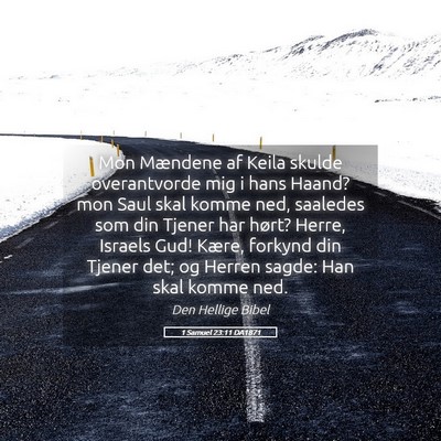 Picture 05 - 1 Samuel 23:11 DA1871 - Mon Mændene af Keila skulde overantvorde mig i - Bible Verse Picture