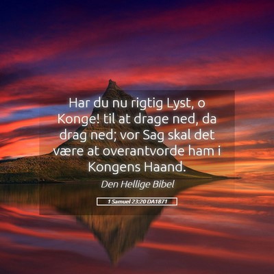 Picture 05 - 1 Samuel 23:20 DA1871 - Har du nu rigtig Lyst, o Konge! til at drage ned, - Bible Verse Picture