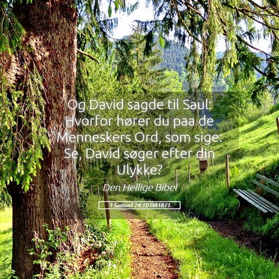 Picture 05 - 1 Samuel 24:10 DA1871 - Og David sagde til Saul: Hvorfor hører du paa de - Bible Verse Picture