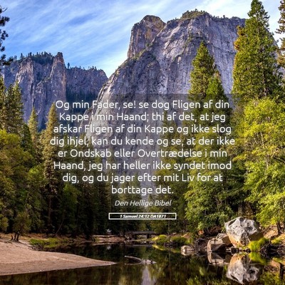 Picture 05 - 1 Samuel 24:12 DA1871 - Og min Fader, se! se dog Fligen af din Kappe i - Bible Verse Picture