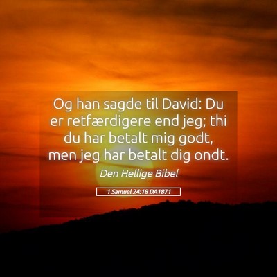 Picture 05 - 1 Samuel 24:18 DA1871 - Og han sagde til David: Du er retfærdigere end - Bible Verse Picture