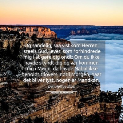 Picture 05 - 1 Samuel 25:34 DA1871 - Og sandelig, saa vist som Herren, Israels Gud, - Bible Verse Picture