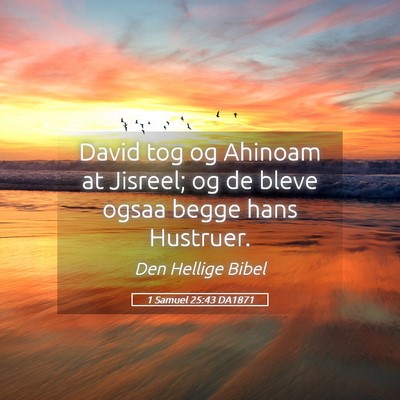 Picture 05 - 1 Samuel 25:43 DA1871 - David tog og Ahinoam at Jisreel; og de bleve - Bible Verse Picture