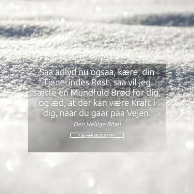 Picture 05 - 1 Samuel 28:22 DA1871 - Saa adlyd nu ogsaa, kære, din Tjenerindes Røst, - Bible Verse Picture