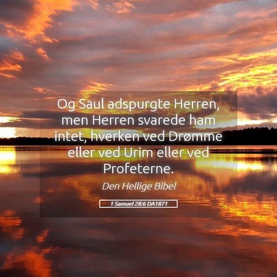 Picture 05 - 1 Samuel 28:6 DA1871 - Og Saul adspurgte Herren, men Herren svarede ham - Bible Verse Picture
