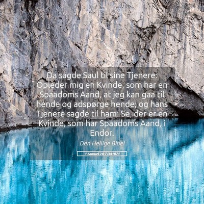 Picture 05 - 1 Samuel 28:7 DA1871 - Da sagde Saul til sine Tjenere: Opleder mig en - Bible Verse Picture