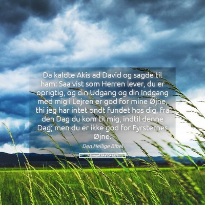 Picture 05 - 1 Samuel 29:6 DA1871 - Da kaldte Akis ad David og sagde til ham: Saa - Bible Verse Picture