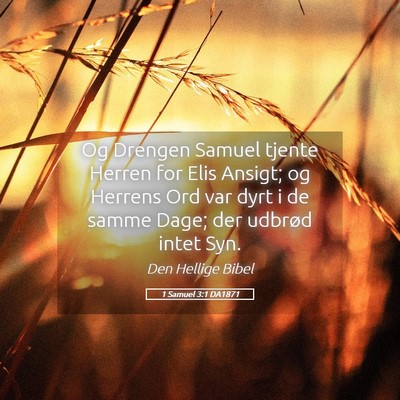Picture 05 - 1 Samuel 3:1 DA1871 - Og Drengen Samuel tjente Herren for Elis Ansigt; - Bible Verse Picture