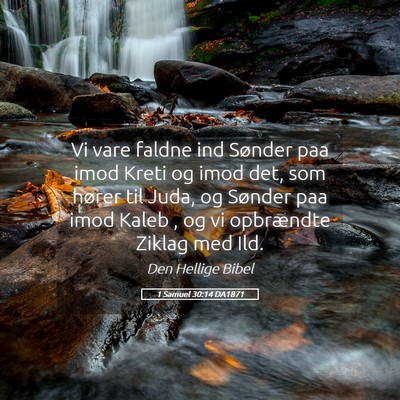 Picture 05 - 1 Samuel 30:14 DA1871 - Vi vare faldne ind Sønder paa imod Kreti og imod - Bible Verse Picture