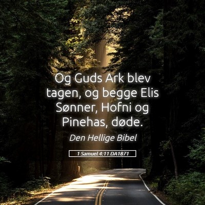 Picture 05 - 1 Samuel 4:11 DA1871 - Og Guds Ark blev tagen, og begge Elis Sønner, - Bible Verse Picture