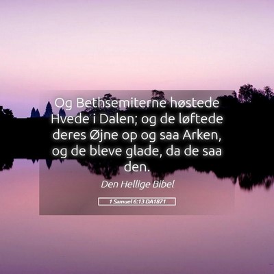 Picture 05 - 1 Samuel 6:13 DA1871 - Og Bethsemiterne høstede Hvede i Dalen; og de - Bible Verse Picture