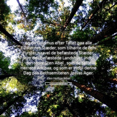 Picture 05 - 1 Samuel 6:18 DA1871 - og de Guldmus efter Tallet paa alle Filisternes - Bible Verse Picture