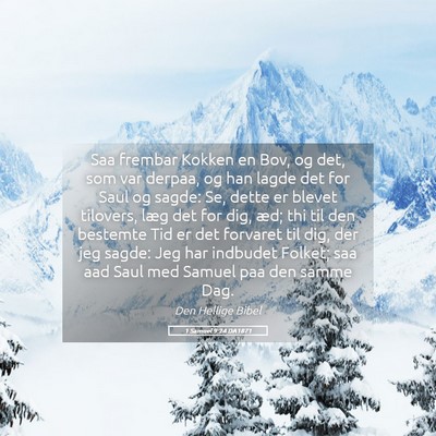 Picture 05 - 1 Samuel 9:24 DA1871 - Saa frembar Kokken en Bov, og det, som var - Bible Verse Picture