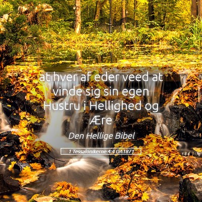Picture 05 - 1 Tessalonikerne 4:4 DA1871 - at hver af eder veed at vinde sig sin egen Hustru - Bible Verse Picture