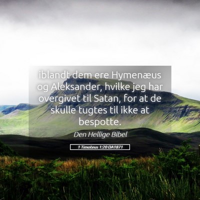 Picture 05 - 1 Timoteus 1:20 DA1871 - iblandt dem ere Hymenæus og Aleksander, hvilke - Bible Verse Picture
