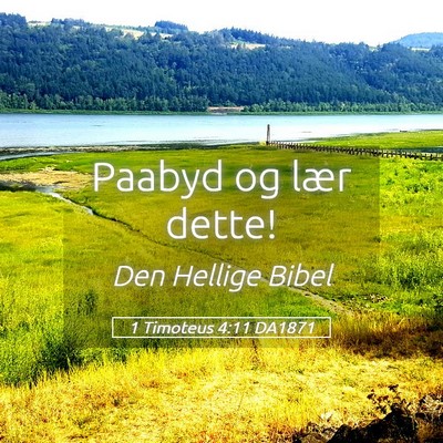 Picture 05 - 1 Timoteus 4:11 DA1871 - Paabyd og lær - Bible Verse Picture