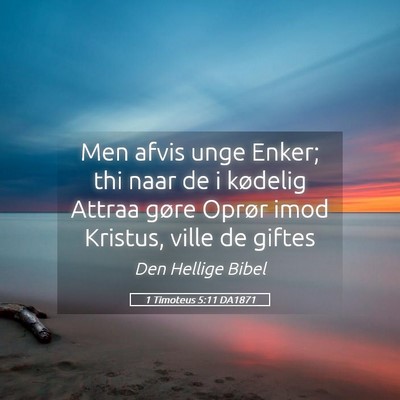Picture 05 - 1 Timoteus 5:11 DA1871 - Men afvis unge Enker; thi naar de i kødelig - Bible Verse Picture