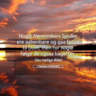 Picture 05 - 1 Timoteus 5:24 DA1871 - Nogle Menneskers Synder ere aabenbare og gaa - Bible Verse Picture
