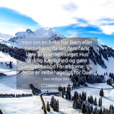 Picture 05 - 1 Timoteus 5:4 DA1871 - men om en Enke har Børn eller Børnebørn, da - Bible Verse Picture