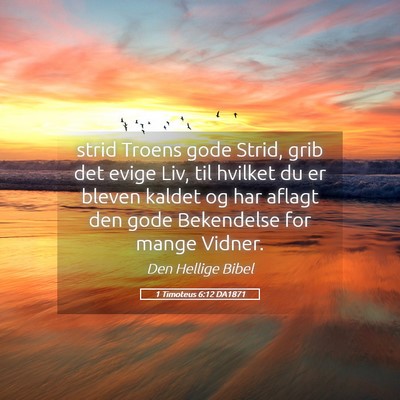 Picture 05 - 1 Timoteus 6:12 DA1871 - strid Troens gode Strid, grib det evige Liv, til - Bible Verse Picture