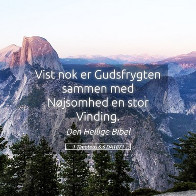 Picture 05 - 1 Timoteus 6:6 DA1871 - Vist nok er Gudsfrygten sammen med Nøjsomhed en - Bible Verse Picture