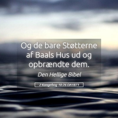 Picture 05 - 2 Kongebog 10:26 DA1871 - Og de bare Støtterne af Baals Hus ud og - Bible Verse Picture