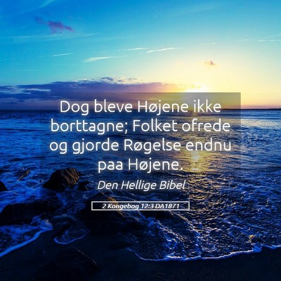 Picture 05 - 2 Kongebog 12:3 DA1871 - Dog bleve Højene ikke borttagne; Folket ofrede - Bible Verse Picture