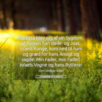 Picture 05 - 2 Kongebog 13:14 DA1871 - Og Elisa blev syg af sin Sygdom, af hvilken han - Bible Verse Picture