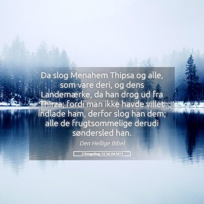 Picture 05 - 2 Kongebog 15:16 DA1871 - Da slog Menahem Thipsa og alle, som vare deri, og - Bible Verse Picture