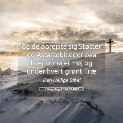 Picture 05 - 2 Kongebog 17:10 DA1871 - og de oprejste sig Støtter og Astartebilleder - Bible Verse Picture